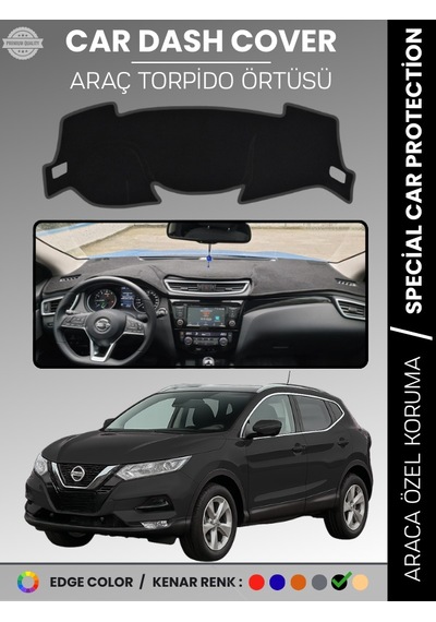 Nissan Qashqai J11 2013-2020 Torpido Örtüsü Ön Göğüs Koruma Araca Özel Uv Koruma - 823 Stiloto