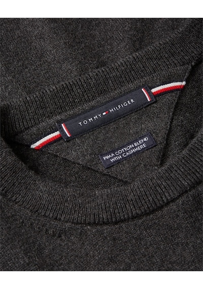 Tommy Hilfiger Pıma Org Ctn Cashmere Crew Neck Erkek Gri Kazak - Mw0mw28046 Gri