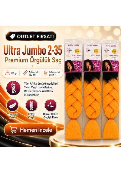 3 Paket / Afrika Örgüsü Ve Rasta İçin Sentetik Ombreli 2/35 - Izbp-892128 Çok Renkli