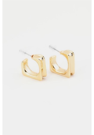 Kadın Özel Tasarım Kare Model 2.5 Cm Küpe 0001-5418 Altın