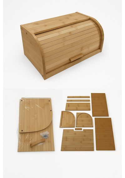 Makri Home Demonte Doğal Bambu Ekmeklik, 38,5 X 23 X 19,5 Cm Bambu