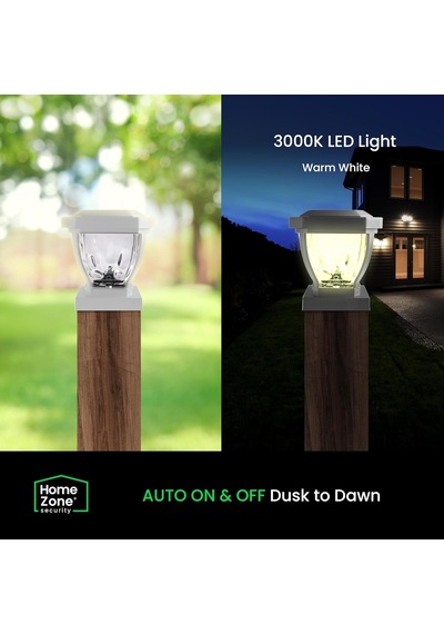 Home Zone Security Dış Mekan Solar Direk Başlığı Işıkları - Beyaz