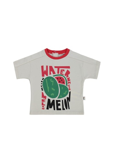 Civil Baby Watermelon Baskılı 6-18 Ay Tişört - Bej Taş Rengi