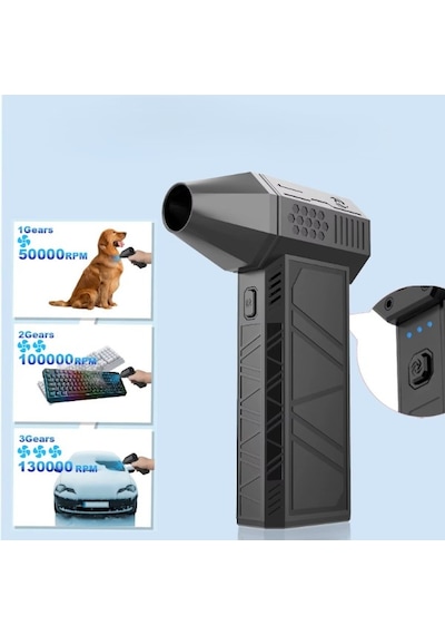Taşınabilir Kompakt Jet Fan Siyah