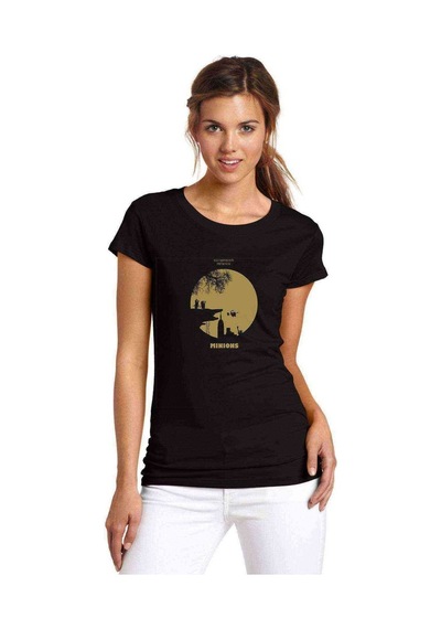 Minios Baskılı Siyah Kadın Tshirt (534294005)