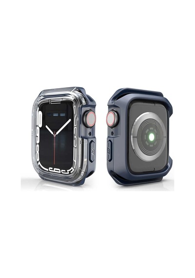 Apple Watch 40mm Uyumlu Sert Pc + Silikon Koruyucu Watch Gard 08 - Koyu Yeşil - T22608