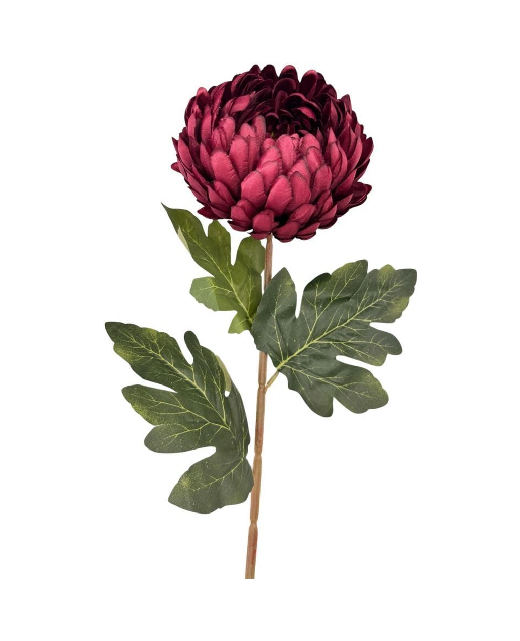 Yapay Çiçek Krizantem Bordo 90cm Tek Dal Kumaş Çiçek Uzun Dal Bordo