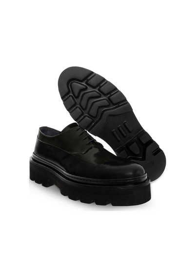 Cacharel Haki Eva Taban %100 Deri Smart Casual Ayakkabı Yeşil