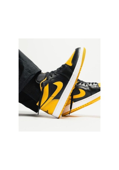 Nike Air Jordan 1 Low Yellow Ochre Spor Ayakkabı Siyah Siyah