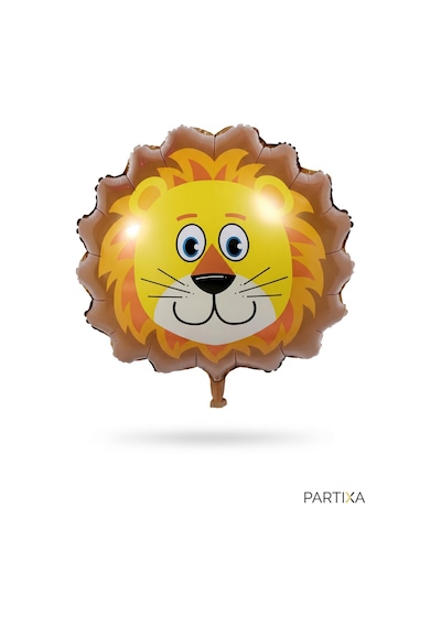 Safari Aslan Kafa Folyo Balon 35x42 Cm Safari Temalı Çocuk Doğum Günü Parti Süsü Çok Renkli