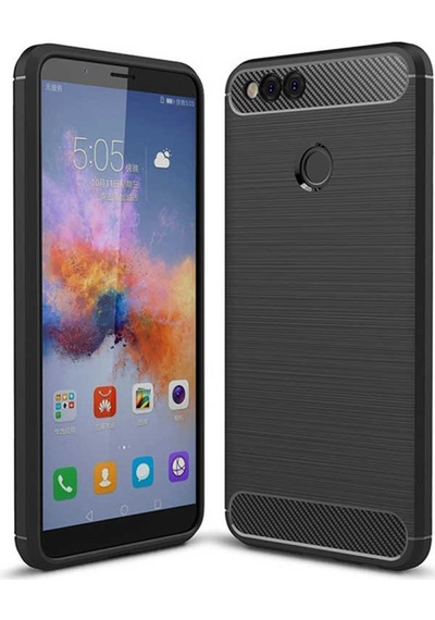 Huawei Honor 7x Kılıf Zore Room Silikon Kapak Gri