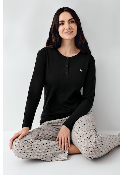 Pierre Cardin Kadın Siyah Pijama Takımı Pc9102-s-v1 Siyah
