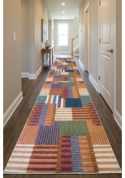 Raschel Carpet Premium Bohem Yıkanabilir Leke Tutmaz Modern Multi Çok Renkli Özel Seri Kaymaz Taban Yolluk Rcmultı Yllk 002 Çok Renkli