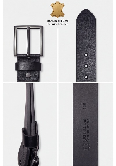 Titan Belt- %100 Hakiki Deri Tek Parça 4 Cm Erkek Kemer Siyah