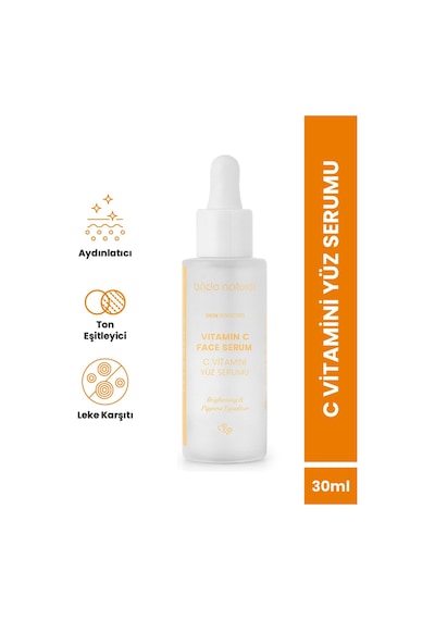 Bade Natural C Vitamini Yüz Serumu Aydınlatıcı, Ton Eşitleyici Ve Leke Karşıtı 30 ML