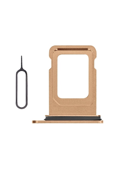 Apple Uyumlu iPhone 11 Pro Sim Çekmecesi Çift Simli Modeller İçin Sim Kart Yuvası Gold Renk