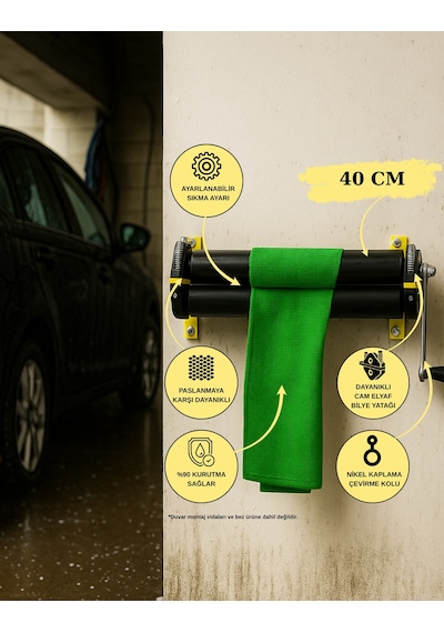 Gentes 40 Cm Oto Yıkama Bez Sıkma Makinesi Aparatı Diğer