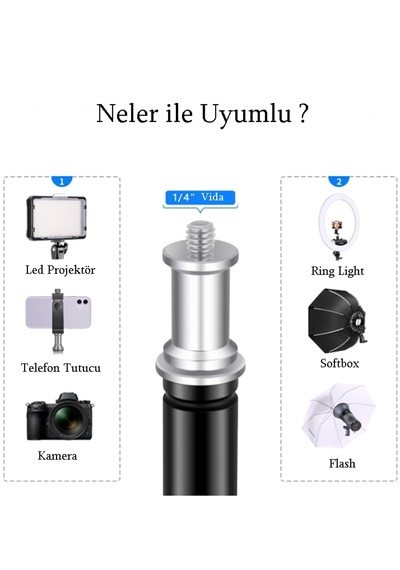 Stüdyo Fotoğraf Çekimleri İçin 210 Cm Uzunluğunda Tripod