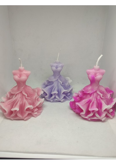 Dekoratif Gelin Mum Pembe
