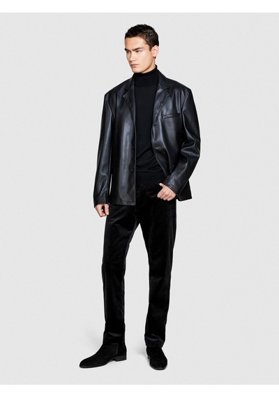 Sisley Regular Fit Kadife Pantolon Erkek Siyah T-shirt - 323a42qjsf041