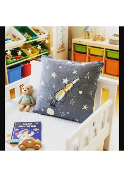 Kırlnt Kılıf 43x43 Uzay Roket Mavi