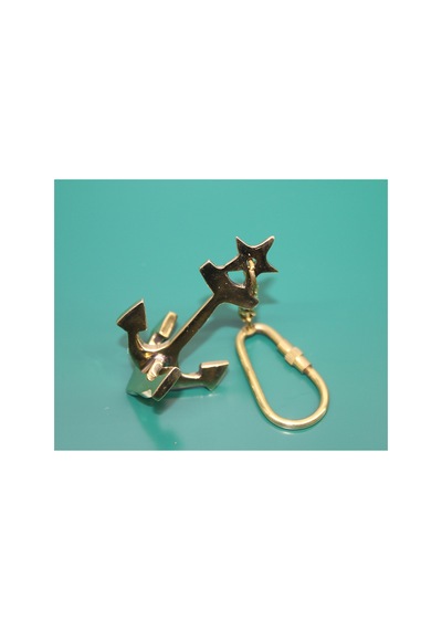 10 Adet Çapalı Pirinç Anahtarlık 13 Cm Halka Tasarımlı Keychain, Key Ring, Brass