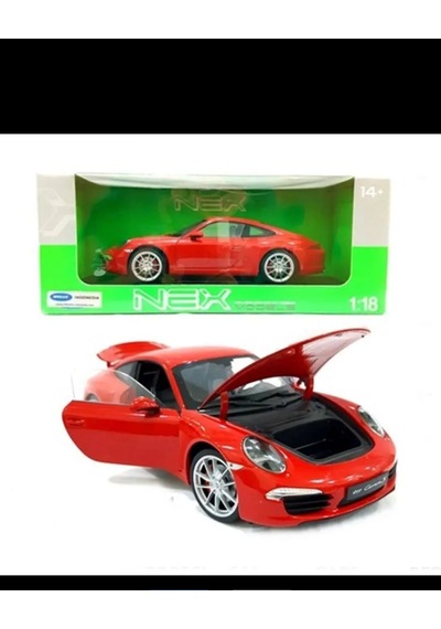 Welly 1:18 Porsche 911 991 Carrera S Kırmızı Model Araba