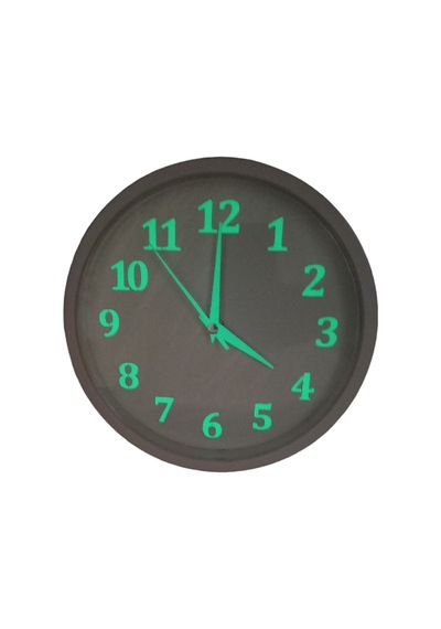Fosforlu Gece Parlayan Beyaz Salon Mutfak Ofis Duvar Saati 22 Cm Beyaz