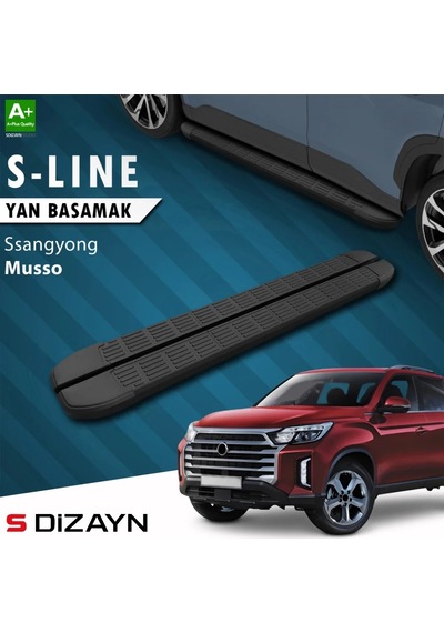 S-dizayn Ssangyong Musso S-line Siyah Yan Basamak 213 Cm 2018-2026 A+ Kalite