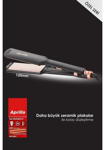 Tr Ahs-2033 Saç Düzleştirici, 230 C, Geniş Seramik Kaplamalı, 40mm X 120mm, Siyah