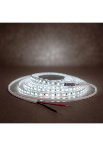 220v 120 Led Dış Mekan Şerit Led Beyaz Işık Arkası Yapışkanlı Suya Dayanıklı Dekoratif Aydınlatma 5 metre