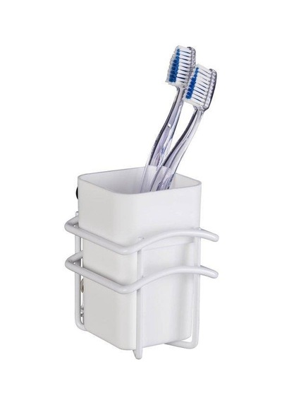 Saban Classic Plus Diş Fırçalık Beyaz Plastik Hazne , Paslanmaz Çelik Gövde 8 X 11 X 10 Cm Beyaz