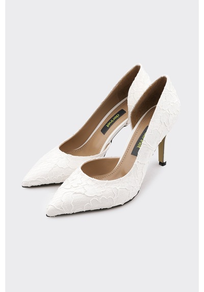 Derinet Dantel İşlemeli Kadın Stiletto Sedef SEDEF