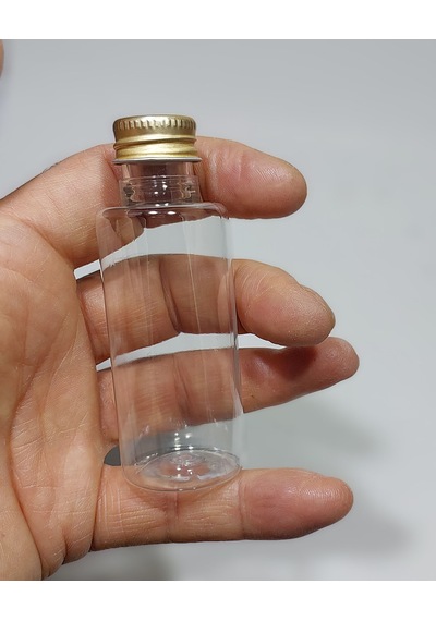 100 Adet Boş Şişe Tıpalı Gold Kapaklı Kolonya Şişesi Doldurulabilir Cep Plastik Parfüm Şişesi 50 Ml