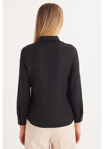 Tudors Kadın Slim Fit Dar Kesim Uzun Kollu Pamuklu Vücuda Oturan Dokulu Siyah Basic Gömlek-35316 Siyah Tudors Kadın Slim Fit Dar Kesim Uzun Kollu Pamuklu Vücuda Oturan Dokulu Siyah Basic Gömlek-35316 Siyah