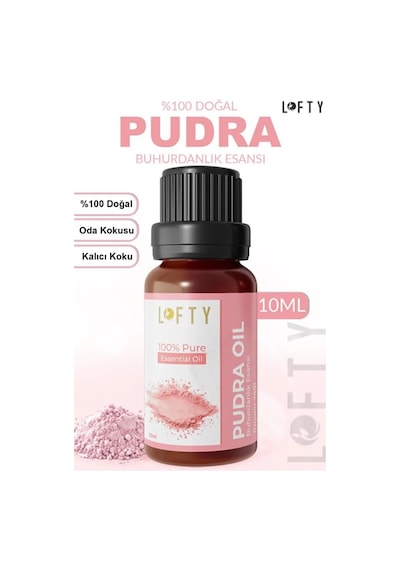 Lofty Pudra Saf Uçucu Yağ 10ml -%100 Doğal Esansiyel Yağ Buhurdanlık, Difüzör Ve Oda Kokusu İçin Ferahlatıcı Etki Diğer