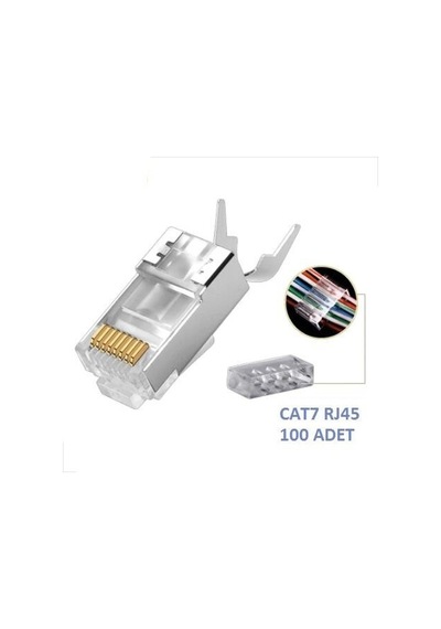 Cat7 100 Adet Jack Konnektör Cat 7 Konnektör 100 Lük Paket