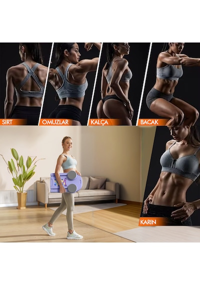 Çok Fonksiyonlu Pilates Fitness Tahtası Direnç Bant Ev Core Karın Kol Sırt Güçlendirme Egzersiz Mor Renk Çorap Hediye