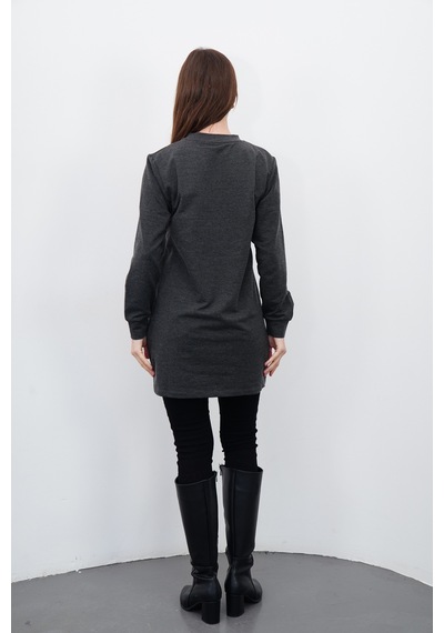Penyebizden Tesettür Sweatshirt Tunik-antrasit