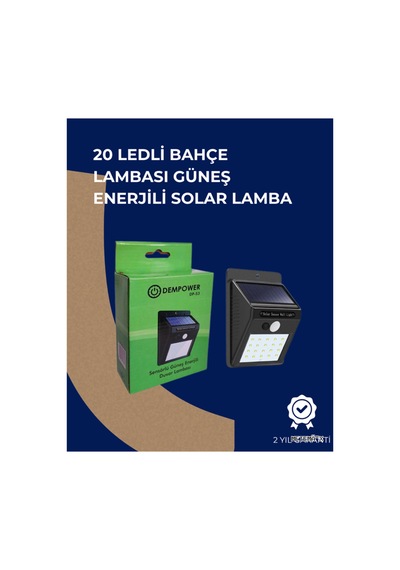 Metemıx Solar Li 20 Led Duvar Lambası Hareket Sensörlü, Su Geçirmez, 160004 Kablo Gerekt 418 418