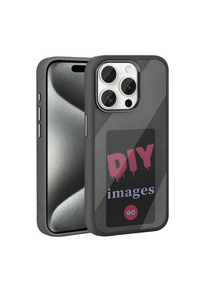 Zore Apple iPhone Uyumlu 15 Pro Kılıf Ekranı Yansıtan Omsy Akıllı Nfc Kapak - Gri