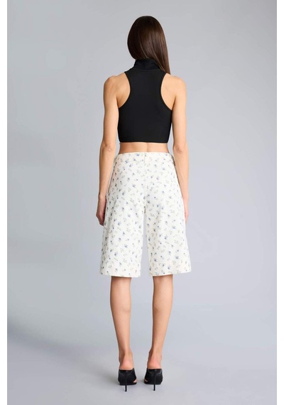 Defacto Afra X Defacto Normal Bel Gabardin Bermuda H2627ax26smwt84 Beyaz-wt84
