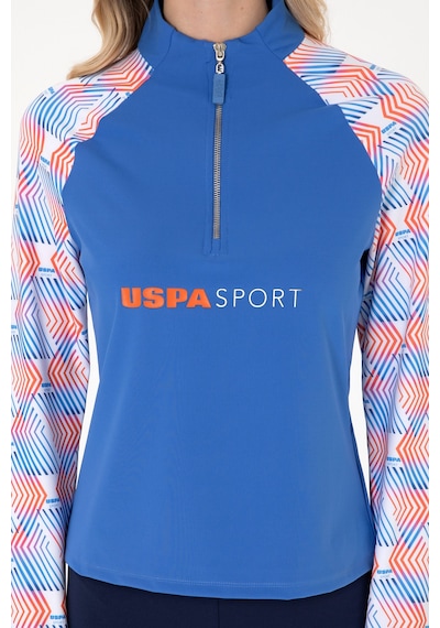 U.S. Polo Assn. Kadın İndigo Fermuarlı Dik Yaka Sweatshirt 50300732-VR028