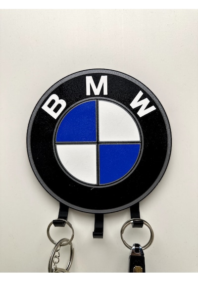 3d Baskı Dekoratif Bmw Model Anahtar Askılığı Mavi - Siyah