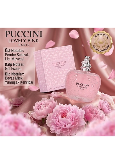 Puccini Lovely Pink Edp 100 Ml Kadın Parfümü Pembe Şakayık & Gül Esaslı Viral Uzun Süre Kalıcı Özel Seri Çiçeksi - Meyve - Odunsu Puccini Lovely Pink Edp 100 Ml Kadın Parfümü Pembe Şakayık & Gül Esaslı Viral Uzun Süre Kalıcı Özel Seri Çiçeksi - Meyve - Odunsu