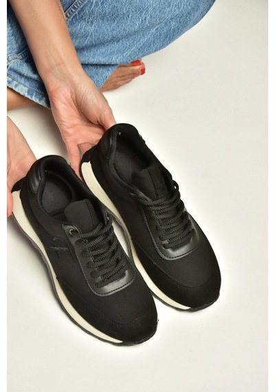 Fox Shoes Z973541804 Siyah Kumaş Kadın Spor Ayakkabı Sneakers