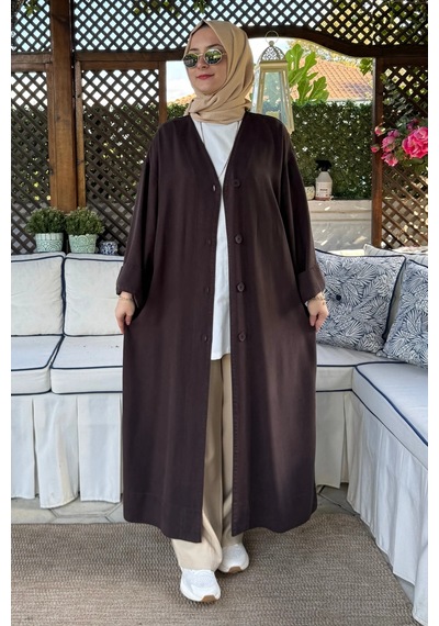 Rabia Şamlı Nazenin Kot Tencel Kap Kahve Normal