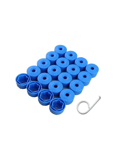 Otozet - Vw Jetta Bijon Civata Kapağı Mavi Renk 20 Adetli Set 17mm 1k06011739b9