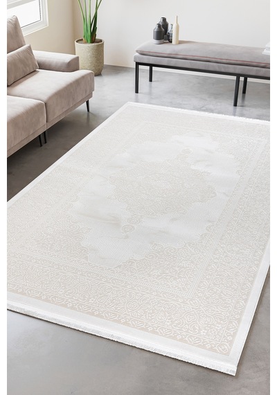 Elvey Home 7134 Krem Modern Desen Doğal Taban Koridor Mutfak Çocuk Oturma Odası Salon Halı Yolluk 7134kemik