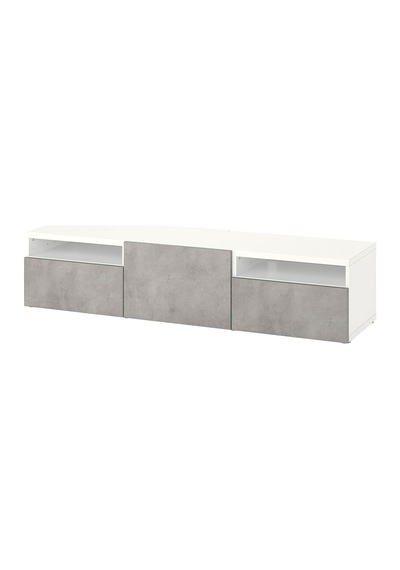 Tv Sehpası, Beyaz-açık Gri, 180x42x39 Cm, Kallvıken, Fren Raylı Gri Tv Sehpası, Beyaz-açık Gri, 180x42x39 Cm, Kallvıken, Fren Raylı Gri